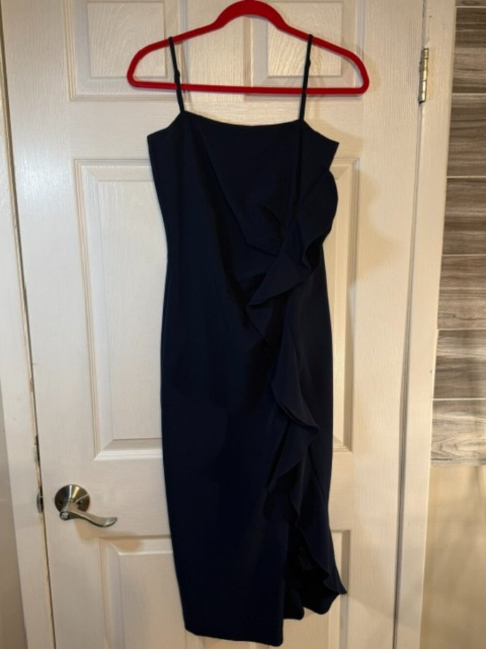 Bardot NWT French Navy Ruffle Midi Dress US 6